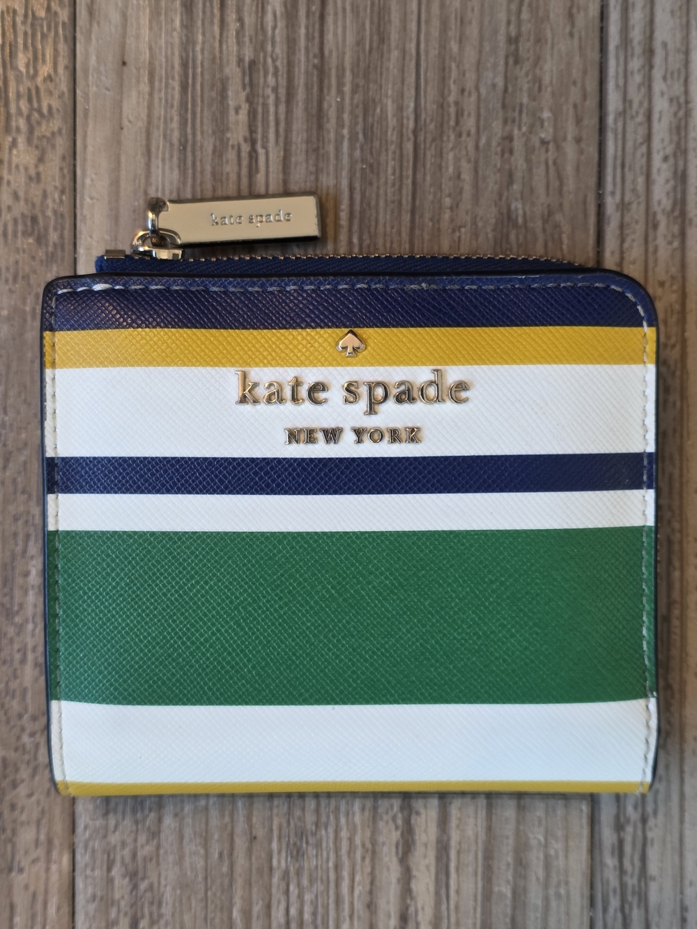 Kate Spade Staci Small L-Zip Bifold Stripe Wallet